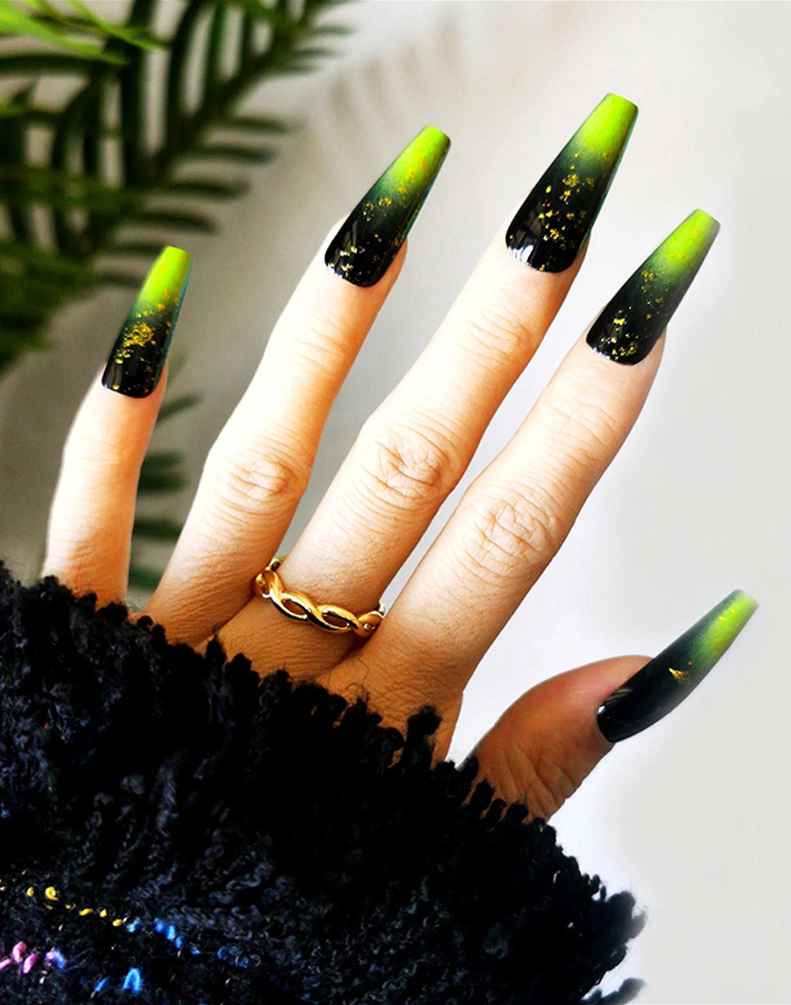 Green Ombre Nails - Etsy Green Ombre Nails - Etsy