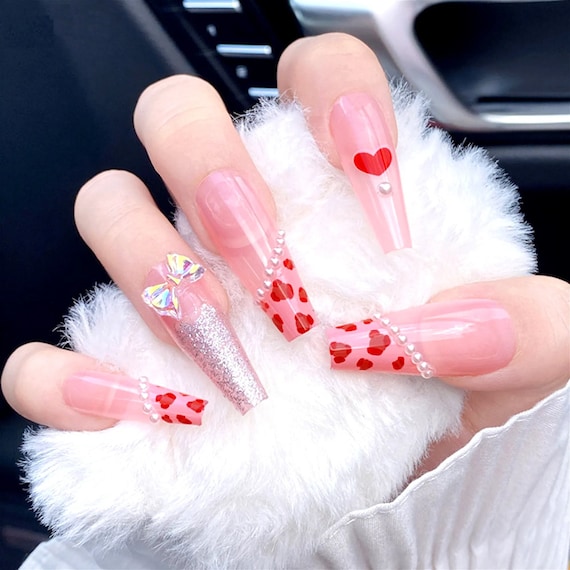 Cute Ghost Fake Nails Long Almond Nail Tips Fashion False Nails for Salon –  the best products in the Joom Geek online store