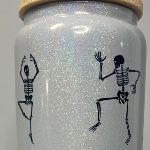 Dancing Skeleton 16 oz Glass Wrap