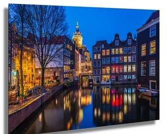 Amsterdam Canal at Twilight – Iconic European Wall Art Photography