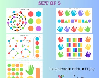 Brain Gym-werkbladen: focus- en coördinatie-oefeningen (digitale download)