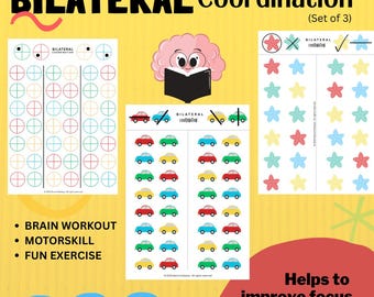 Brain Coordination Worksheets: Focus, Motor Skills, Visual Tracking (Digital Download)