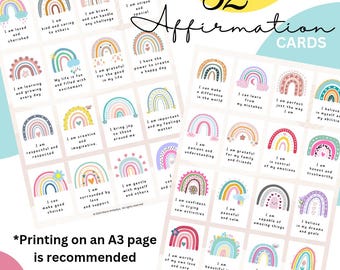 Kids Affirmation Cards | Positive Mindset, Confidence (Digital Download)