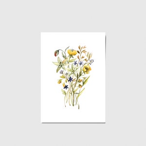 Carte des prairies fleuries, carte des fleurs sauvages printanières, DIN A6
