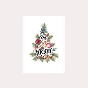 Carte de Noël 6, carte de vœux aquarelle, carte de sapin de Noël