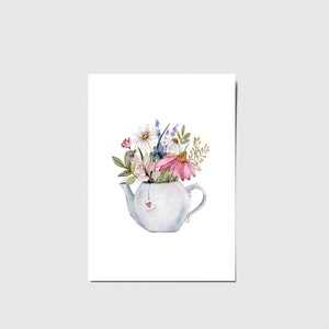 Summer bouguet watercolor card,  Mother's Day card, Personalised Greetings Card