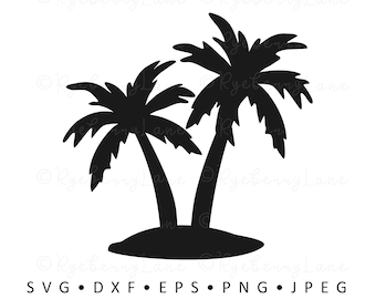 Palm Trees SVG Palm Tree Vector File Palm Tree Clipart Graphic Digital Cut File for Cricut Silhouette DXF Commercial Use Instant Download
