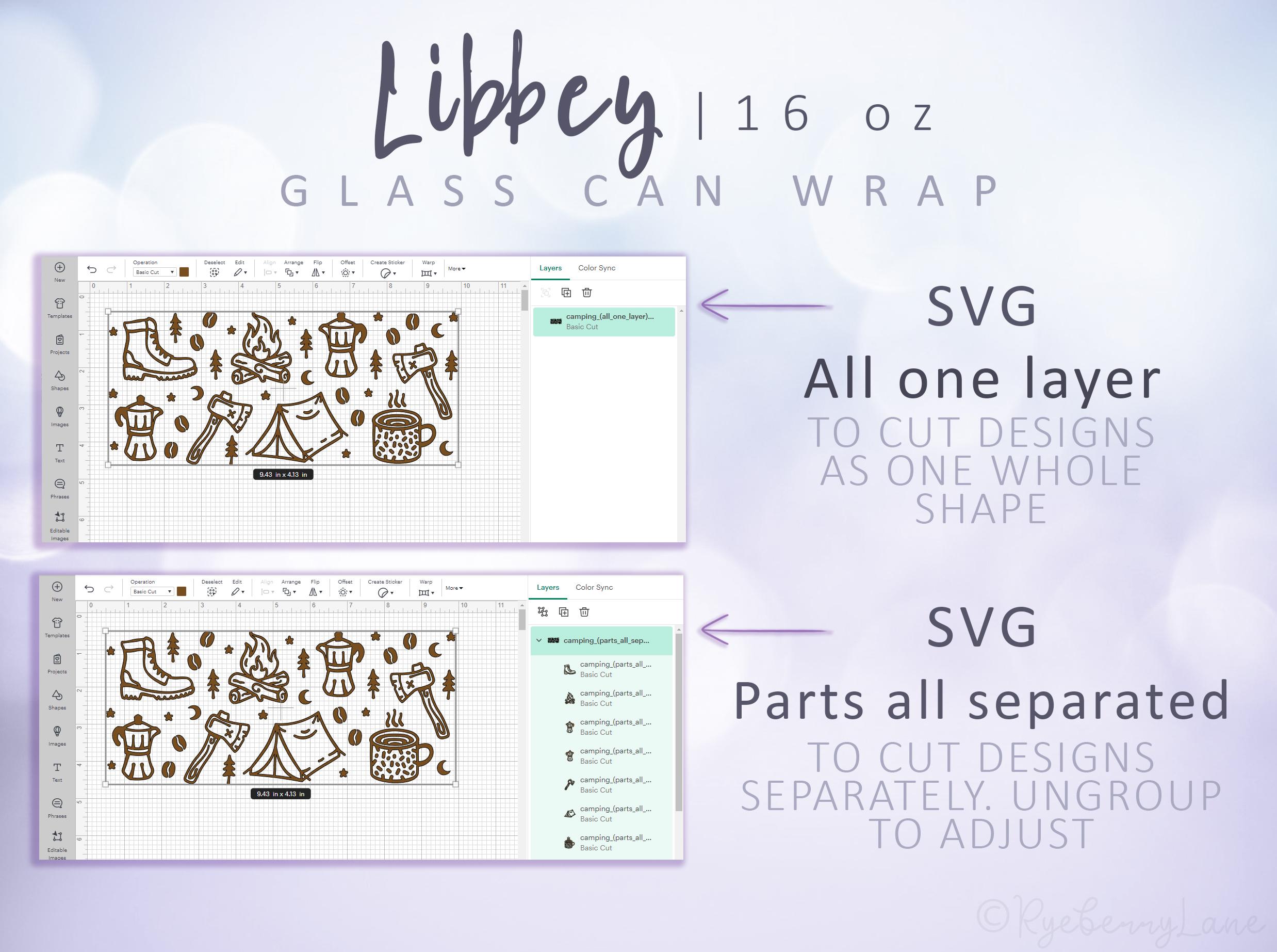 Whole Shop 16oz Libbey Glass Can Bundle 95 Digital Glass Wrap SVG Pack ...
