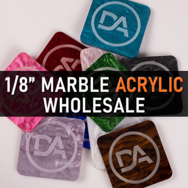 Marble/Pearl Cast Acrylic Sheets, Plexiglass Sheets, Glowforge CNC DIY Laser Cutting+, MULTICOLORED