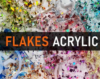 Flakes Acrylic Laser Blanks for GlowForge | COLORED Cast Acrylic Sheets for Laser Cutting and Engraving