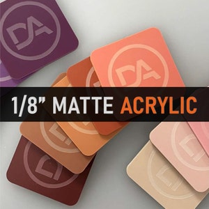 Matte Acrylic Laser Blanks for GlowForge | COLORED Cast Acrylic Sheets for Laser Cutting and Engraving