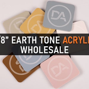 Earth Tone Cast Acrylic Sheets, Plexiglass Sheets, Glowforge CNC DIY Laser Cutting+, MULTICOLORED