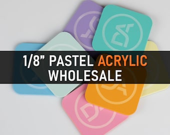 Pastel Cast Acrylic Sheets, Plexiglass Sheets, Glowforge CNC DIY Laser Cutting+, MULTICOLORED