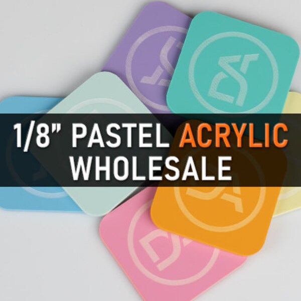 Pastel Cast Acrylic Sheets, Plexiglass Sheets, Glowforge CNC DIY Laser Cutting+, MULTICOLORED