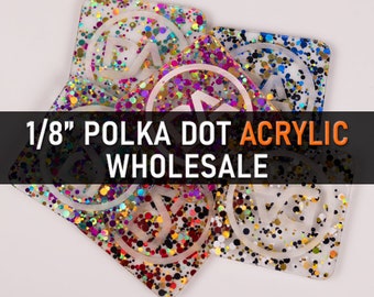 Polka Dot Cast Acrylic Sheets, Plexiglass Sheets, Glowforge CNC DIY Laser Cutting+, MULTICOLORED