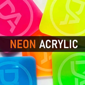 Neon Acrylic Laser Blanks for GlowForge | COLORED Cast Acrylic Sheets for Laser Cutting and Engraving