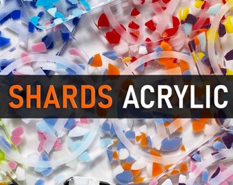 Shards Acrylic Laser Blanks for GlowForge | COLORED Cast Acrylic Sheets for Laser Cutting and Engraving