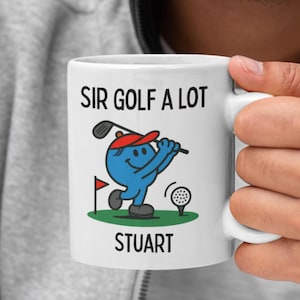 Personalised Golfer Mug, Sir Golf-A-Lot Mug or Coaster, Golfing Gift, Funny Golf Mug, Personalized Gift for Golf Lover, Golfer Birthday Gift