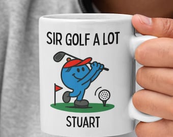 Personalised Golfer Mug, Sir Golf-A-Lot Mug or Coaster, Golfing Gift, Funny Golf Mug, Personalized Gift for Golf Lover, Golfer Birthday Gift