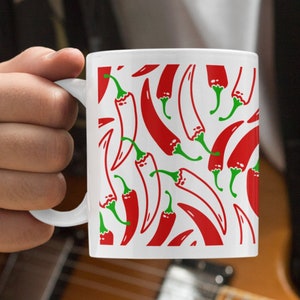 Chillies Mug, Chillies Lovers Gift, Chilli Mug, Chilli Gift, Present For Chill Head Hot Food Lover Foodie Gift Better Gift than Chilli Sauce