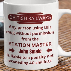 Personalised Station Master Mug – Railway Enthusiast Gift | Custom Name