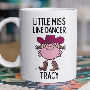 Personalisierte kleine Fräulein Line Dancer, Line Dancing Becher, Cowgirl Becher, Geschenke für Line Dancer, Line Dance Lehrer, Country Musik, Western Becher