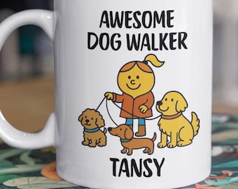 Dog Walker Mug, Personalized Dog Walking Thankyou Gift, Professional Dog Walker Gift, Gift for Pet Sitter, Dog Sitting Gifts, Custom Dog Mug