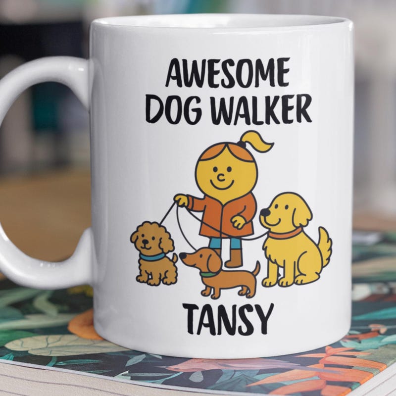 Dog Walker Mug, Personalized Dog Walking Thankyou Gift, Professional Dog Walker Gift, Gift for Pet Sitter, Dog Sitting Gifts, Custom Dog Mug