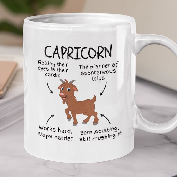 Capricorn Mug, Gift for Capricorn, Horoscope Mug, Star Sign Gifts, Traits of Capricorn, Sarcasm Gift, Funny Gift for Friend, Friends Gifts