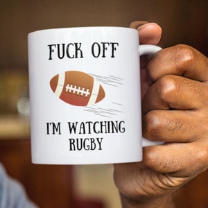 "Fuck off, ich passe auf ""Rugby"" Becher, Rugby Geschenke, Geschenk für Rugby Fan, Scrum Hälfte, Rugby Weltmeisterschaft, lustiges Sportgeschenk, Schwörgeschenke."