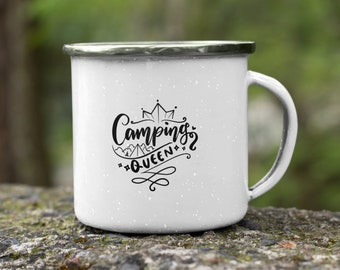 Camping Queen Enamel Mug: Personalized Caravan Gift