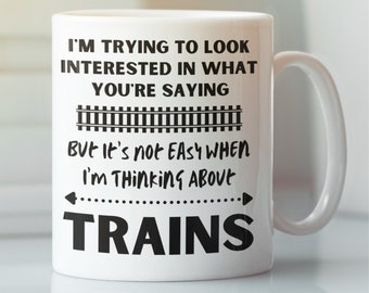 Taza "Pensamientos sobre Trenes": Regalo para los amantes de los trenes