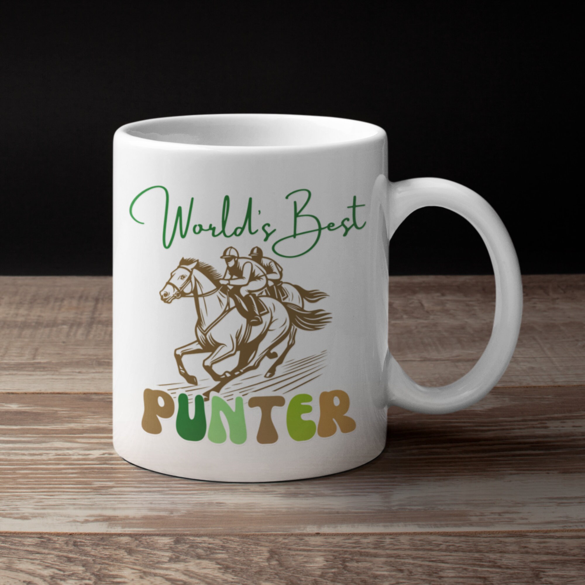 Horse Racing Punter Mug, World's Best Punter, Retro Horseracing Mug