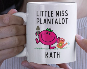 Personalized Gardening Mug, Little Miss Plantalot, Gift For Gardener, Gardening Present, Funny Garden Gift, Custom Gardening Gift