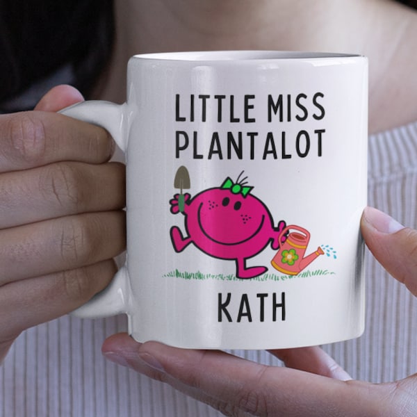 Personalized Gardening Mug, Little Miss Plantalot, Gift For Gardener, Gardening Present, Funny Garden Gift, Custom Gardening Gift