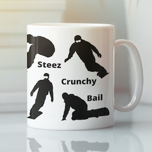 Snowboarding Mug, Snowboard Sayings, Snowboarding Phrases, Gift For Snowboarder, Winter Sports, Snowboarder Mug, Board, Boarding, Snow Lover