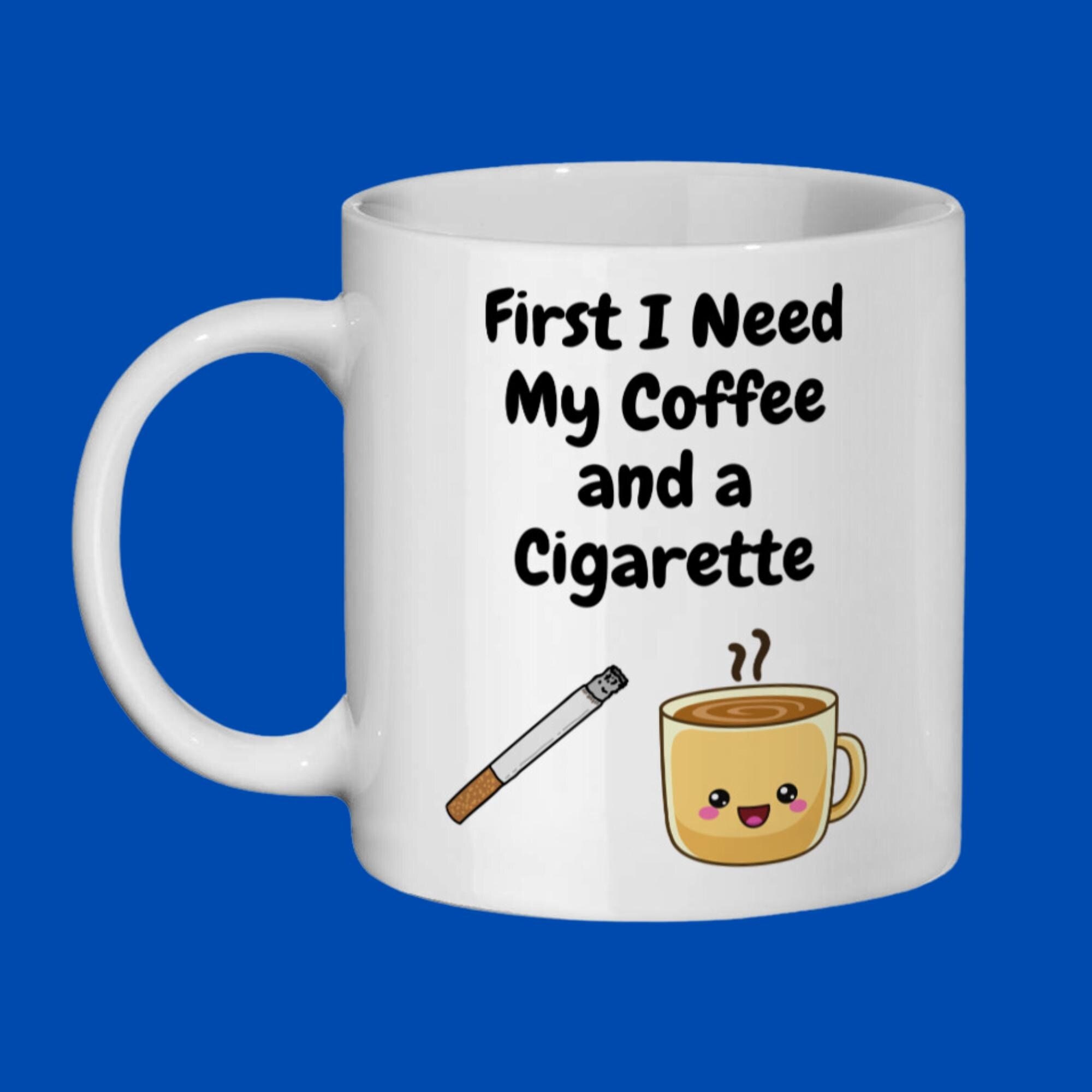 Funny Coffee Smoker Ceramic Mug, Novelty Office Gift