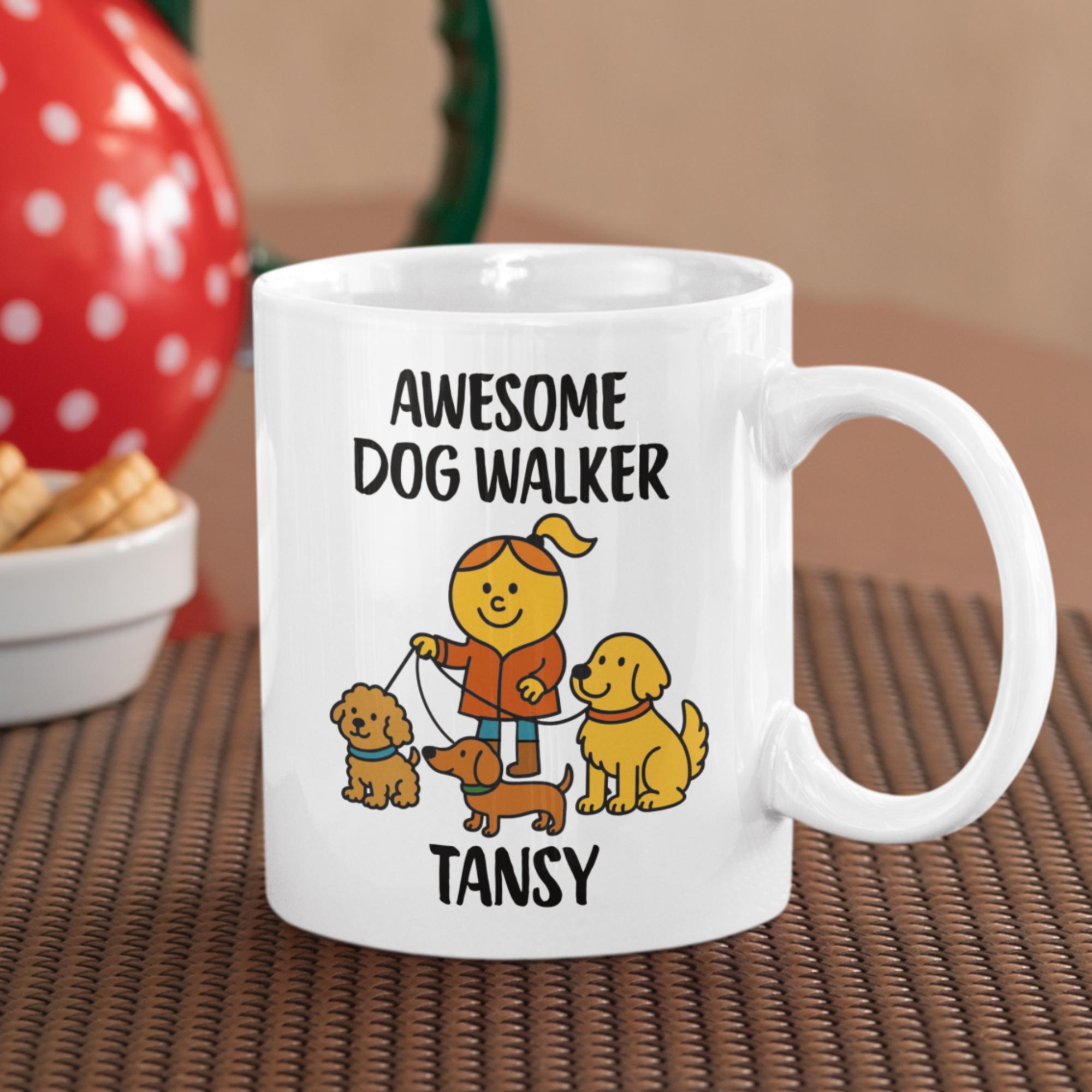 Dog Walker Mug, Personalized Dog Walking Thankyou Gift, Professional Dog Walker Gift, Gift for Pet Sitter, Dog Sitting Gifts, Custom Dog Mug