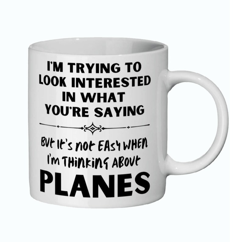 Plane Mug Airplane Gift Plane Enthusiast Thinking About Etsy UK