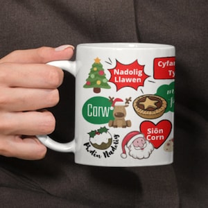 Welsh Christmas Mug ,Anrheg Nadolig Gymraeg, Nadolig Llawen, Welsh Language Gift, Wales Present, Welsh Mug, Anrheg o Gymru, Gift From Wales