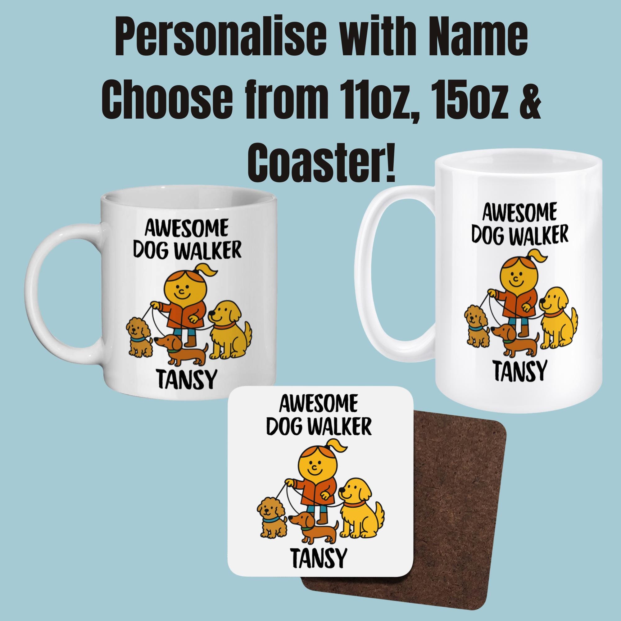 Dog Walker Mug, Personalized Dog Walking Thankyou Gift, Professional Dog Walker Gift, Gift for Pet Sitter, Dog Sitting Gifts, Custom Dog Mug