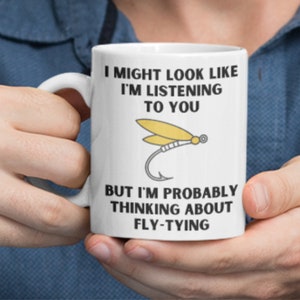 Fly Tying Gift, Fly Fishing Mug, Salmon Fishing, Trout, Fishing Mug, Fishing Gift, Fisherman Mug, Mug For Him, Fishing Gift Idea
