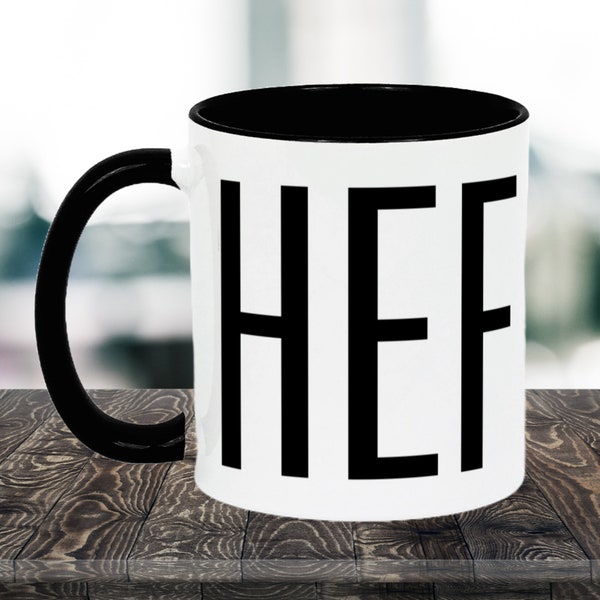 CHEF MUG, Fun Mug For The Chef or Cook In Your Life, Two Toned Ceramic Mug CHEF, Gift for Him, Gift For Her, C Handle, Fun Funny Mug, Unique
