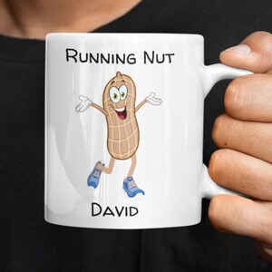 Personalized Running Mug, Running Nut Nutter, Gift For Runner Jogger, Marathon Runner, Park Run, Optional Personalization, Custom Runner Mug