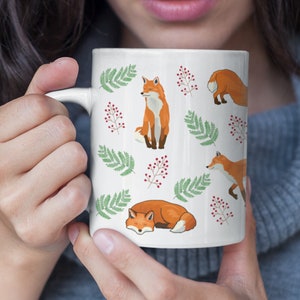 Fox Illustration Mug – Woodland Wildlife Coffee Cup