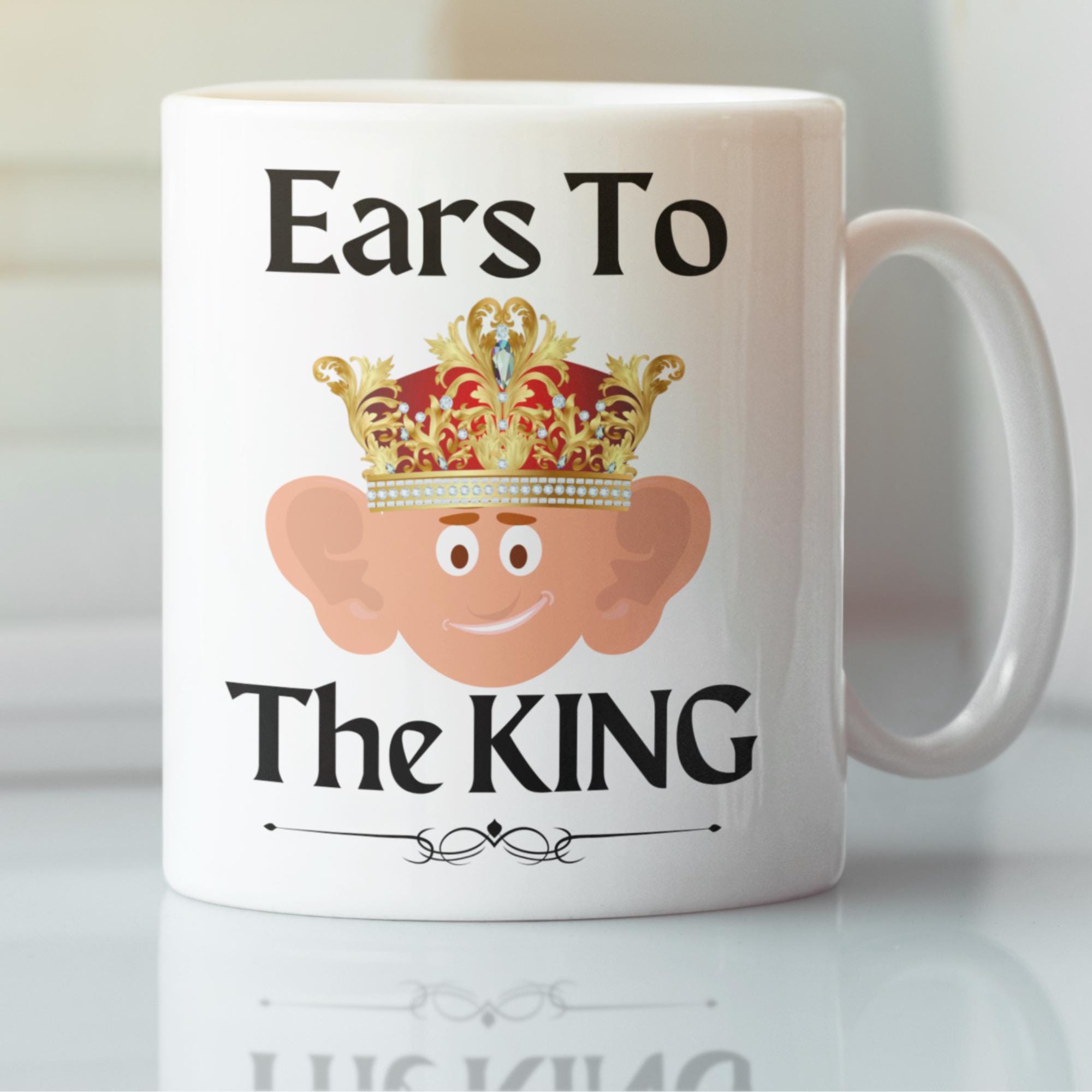 Cartoon King Charles Mug, Big Ears Mug, Ears To The King, King Charles III, Royal Family, British Monarchy, Camilla,British King,Royal Gifts