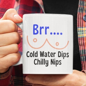 Wild Swimming Mug – “Cold Water Dips, Chilly Nips” | Open-Water Gift