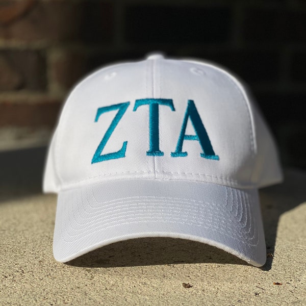 Zeta Tau Alpha Hat, pigment dye hat, ZTA Hat, Zeta Tau Alpha, Ball Cap, Embroidered hat, ZTA embroidered, Affinity Officially Licensed