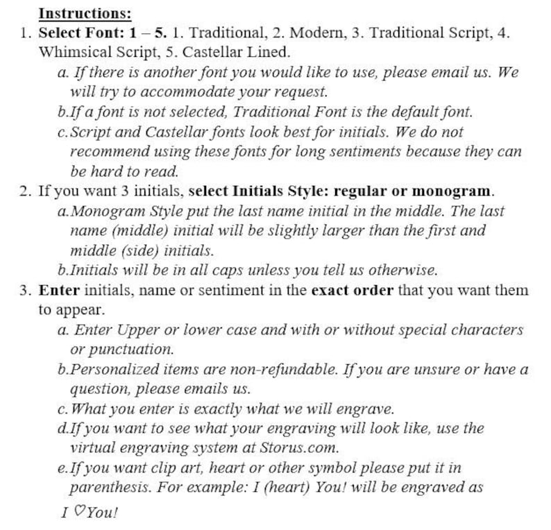 Storus engraving instructions.