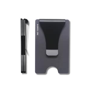 Smart® Wallet RFID Blocking Metall Kartenhalter Geldklammer Minimalist Fronttasche Brieftasche für Männer, Geschenk, Hochzeit, Weihnachten - Gunmetal Premium